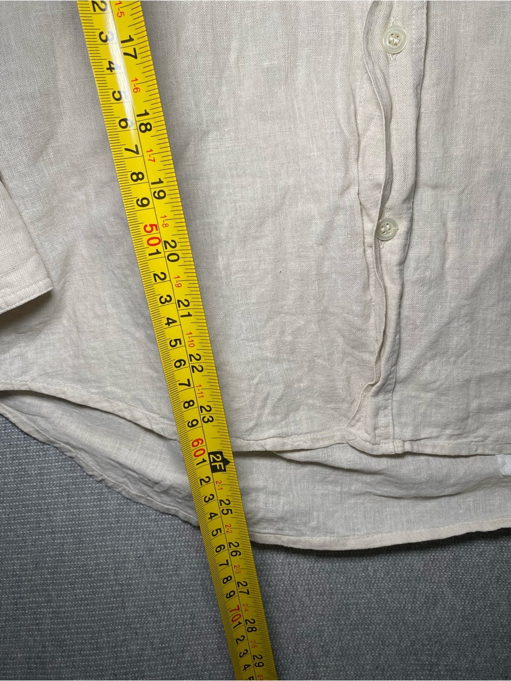MINO LOMBARDI Mens Long Sleeve Shirt Size Small Beige Cotton Flawed - Picture 5 of 8